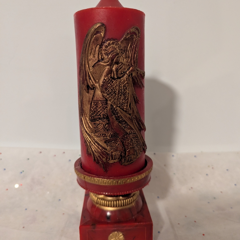 Archangel Gabriel candle. Handcrafted.